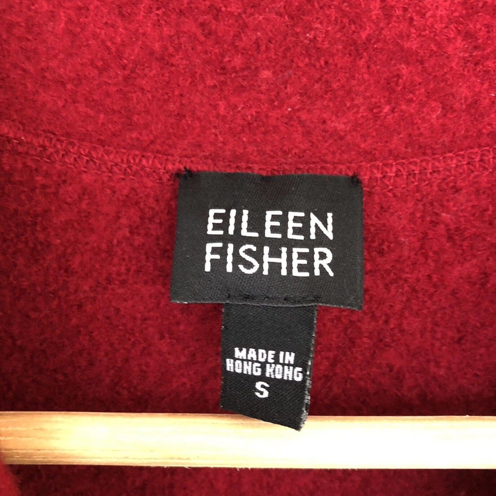 Eileen Fisher Red Button-Front Wool Coat - Picture 3 of 10
